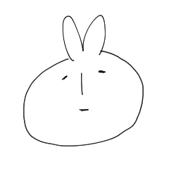 [LINEスタンプ] シンプルらくがきうさぎ